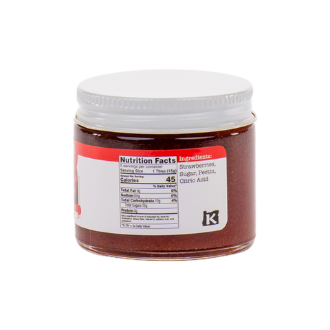 Oregon Hill Farms strawberry jam nutrition facts label