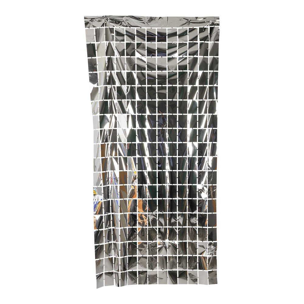 FOIL SILVER BACKDROP SQUARE CURTAIN 1x2M 71601
