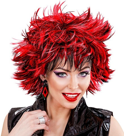 "BLACK-RED STEAMY WIG" 04412 W