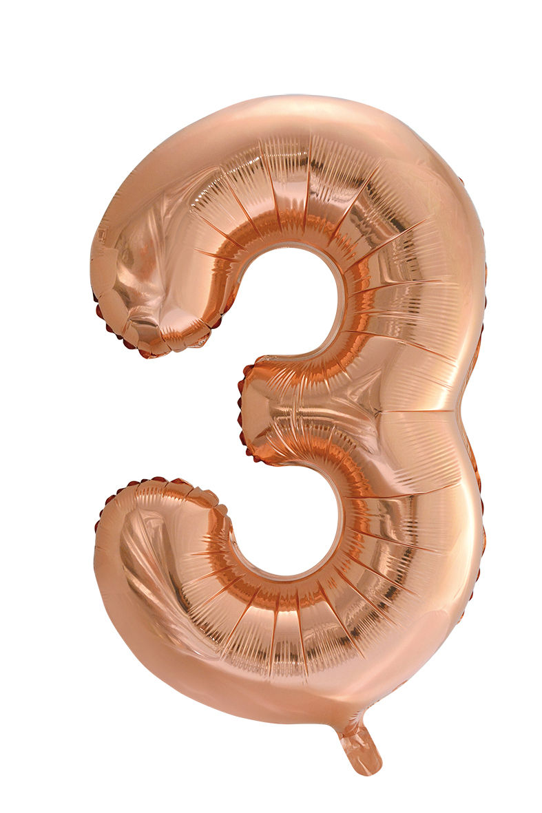 Miniatyrbilde: FOIL BALLOON NUMBER ROSE GOLD 86 CM 64648