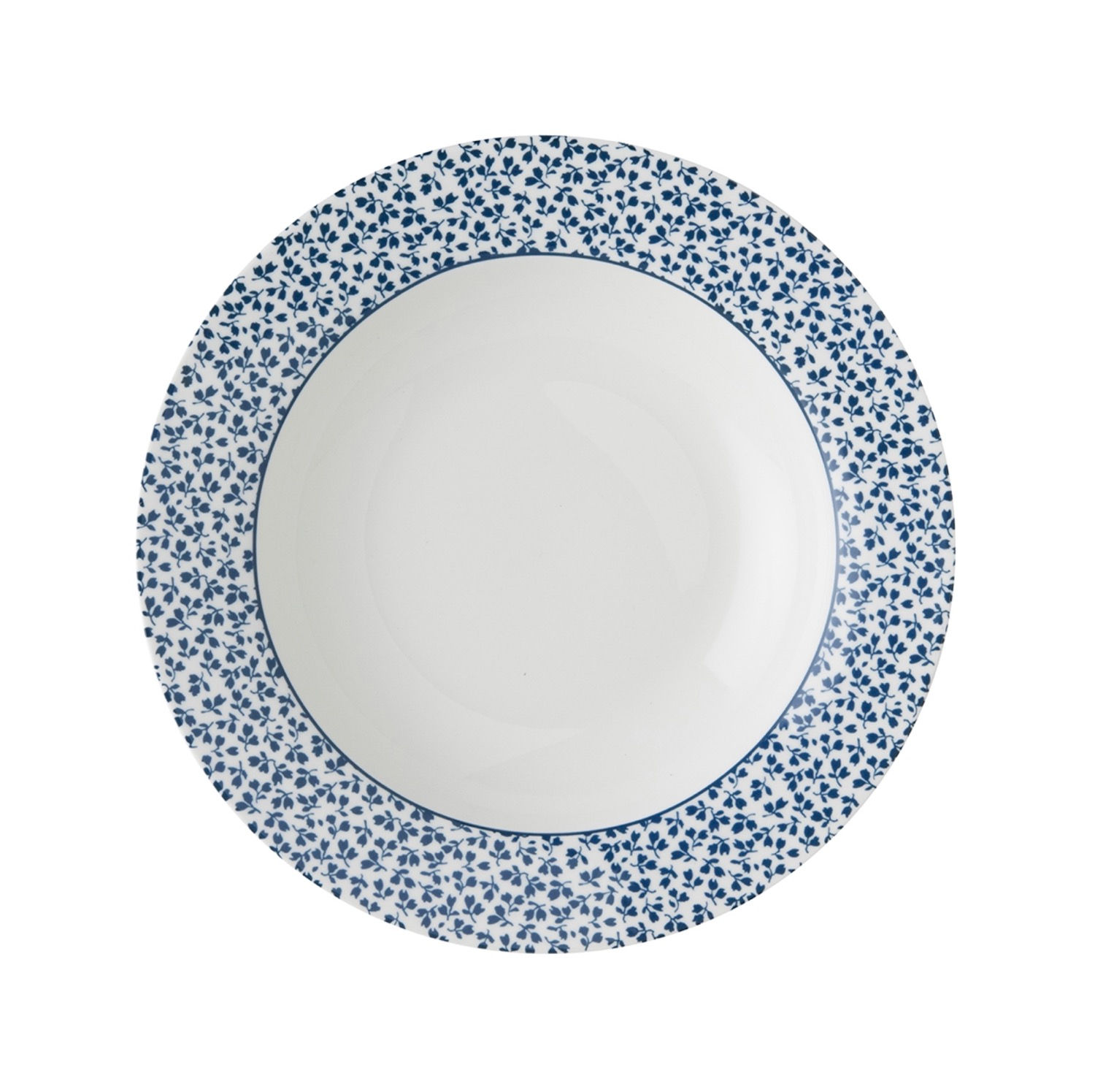 TALLERKEN DYP 22 CM. LAURA ASHLEY FLORIS BLÅ/ HVIT