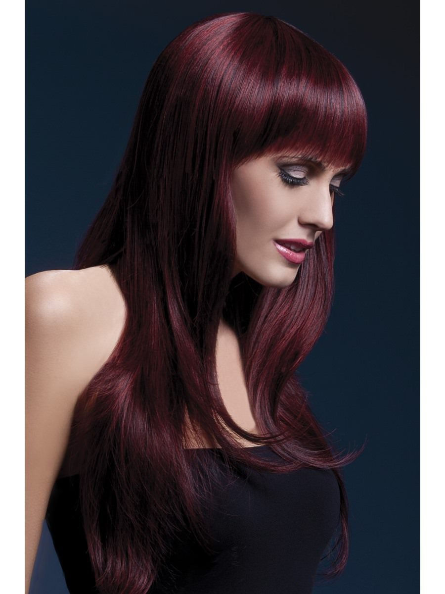 Fever Sienna Wig, Black Cherry. 42549 Smiffys