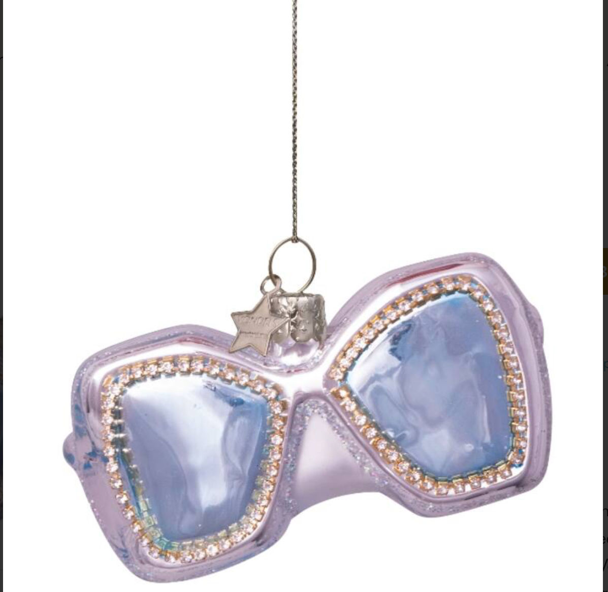 Ornament glass silver diamond glasses H5cm