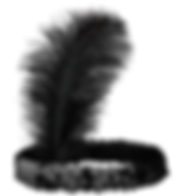 Black Sequin Headband with Black Feather. 00315 W