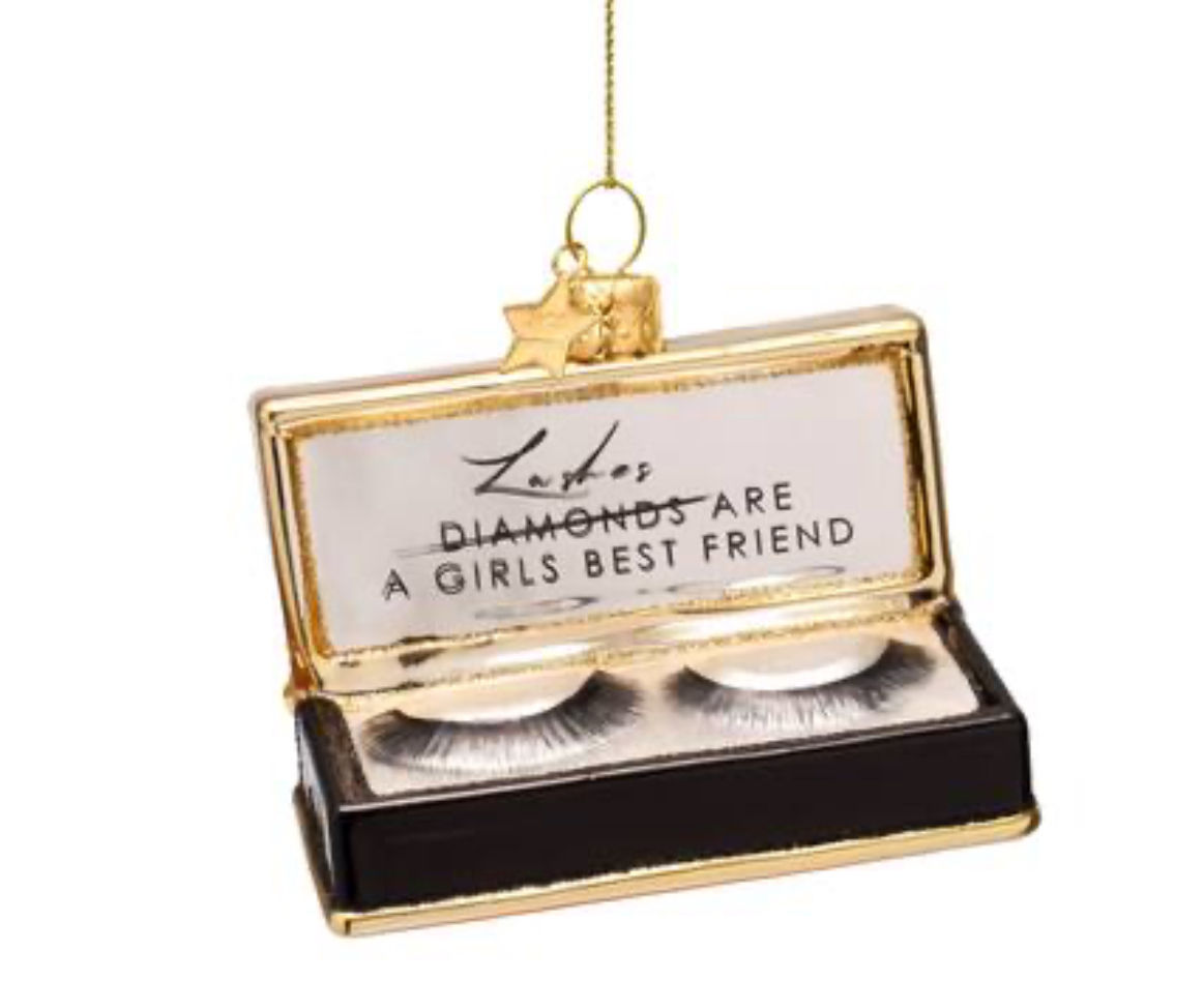 Ornament glass black fake lashes H7cm