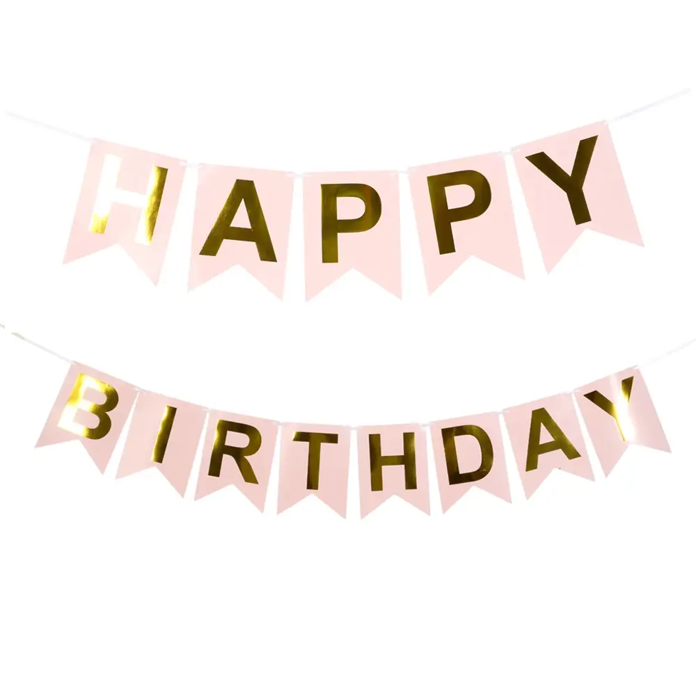 FLAG BANNER HAPPY BIRTHDAY PINK. 70643
