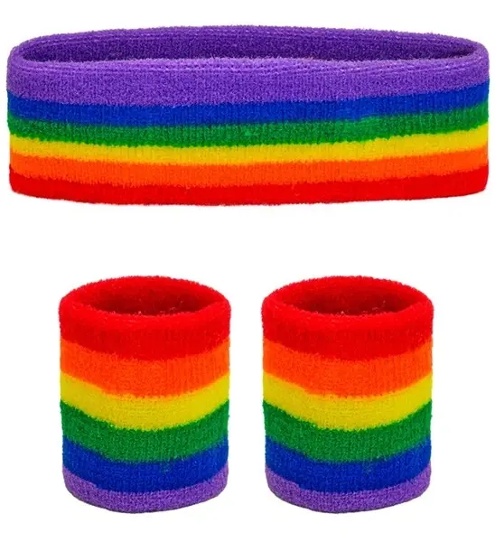 Miniatyrbilde: RAINBOW SWEATBAND SET" (headband, 2 wristbands) 42620