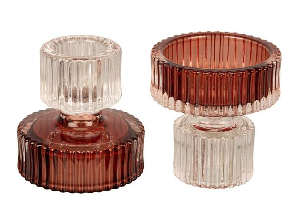 Lysestake krone/telys rund amber. 119820 BC