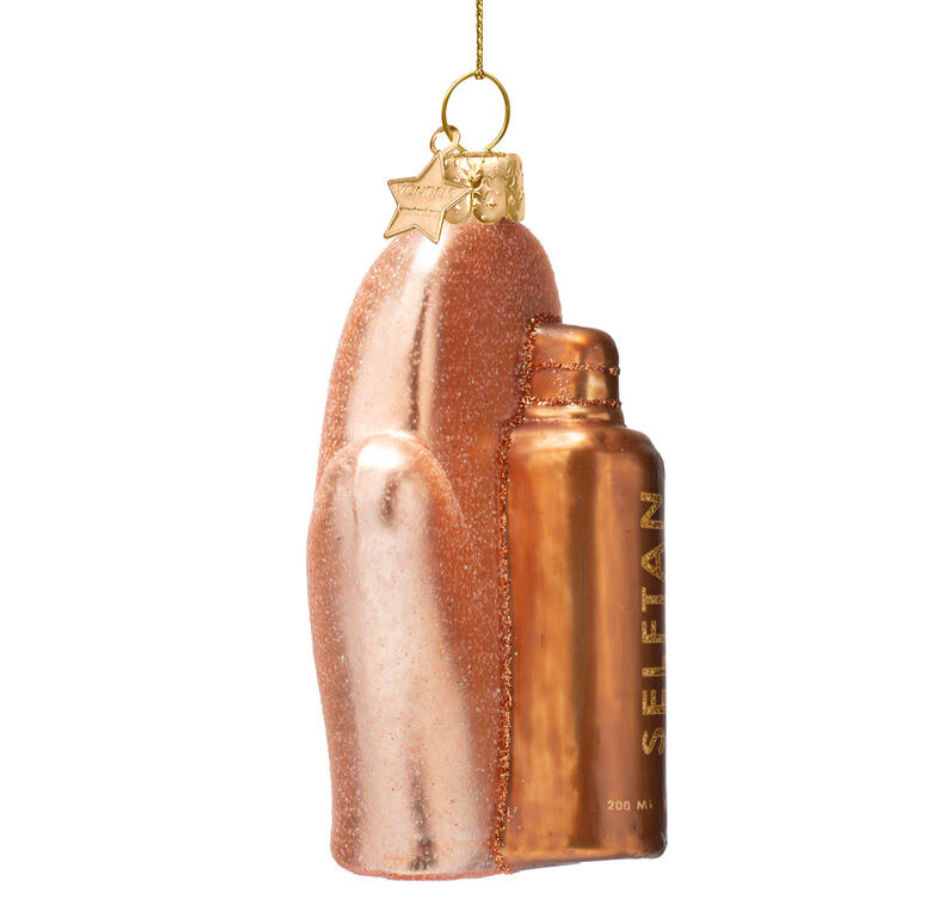 Miniatyrbilde: Ornament glass matt peach self tanning foam w/glove H12cm