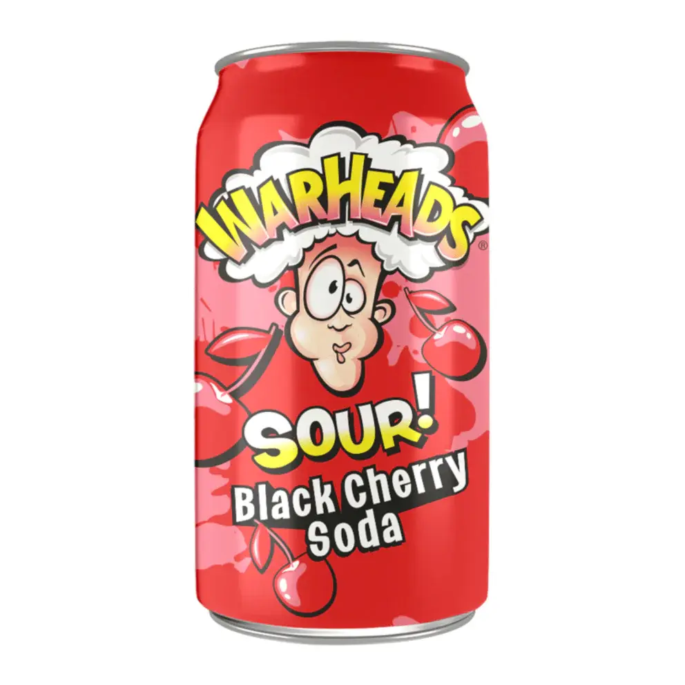 WARHEADS SOUR BLACK CHERRY SODA 355 ML. 390-804 Godtesjuk