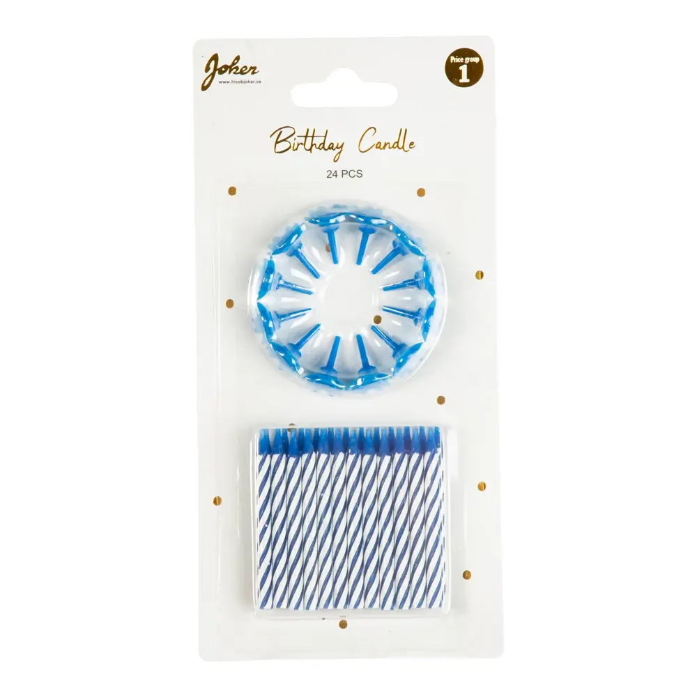 BIRTHDAY CANDLES BLUE 24 PCS. 79822
