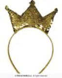 Miniatyrbilde: Gold sequin crown headband, adults. 23017