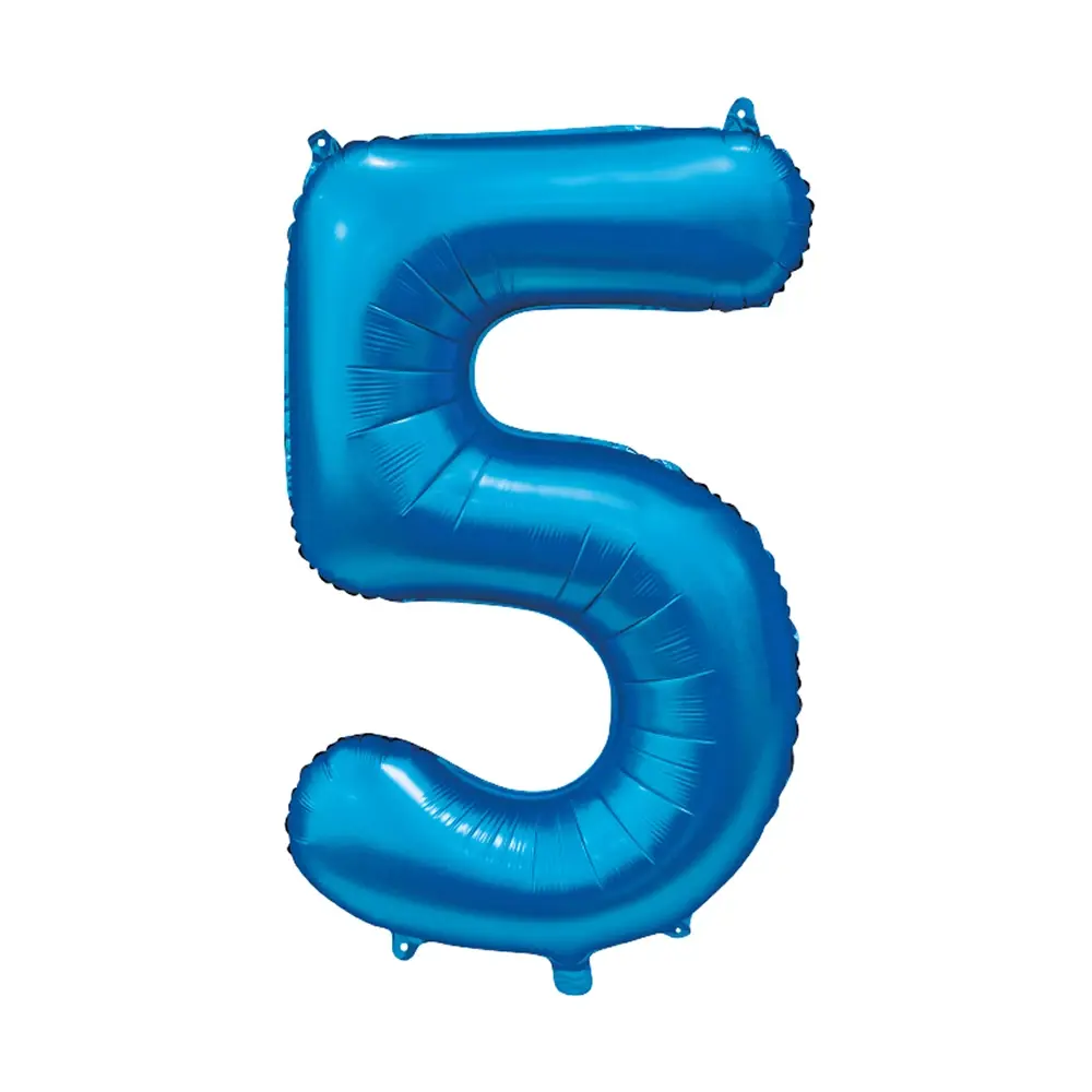 FOIL BALLOON NUMBER 5 BLUE 86 CM. 64329-5