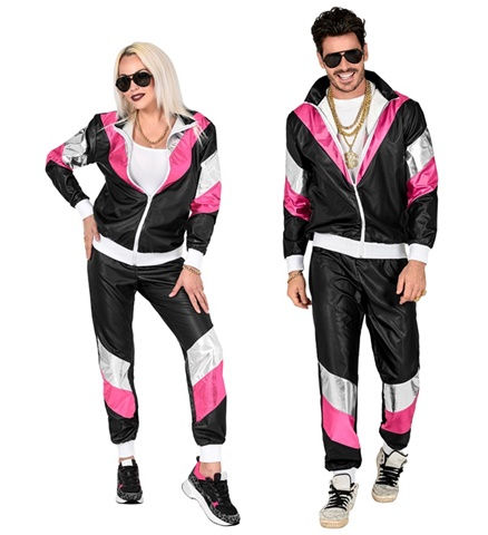 "80'S SHINING LEATHERLOOK SHELL SUIT" (jacket, pants) 1178 W