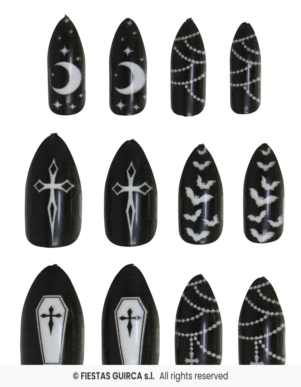 12 nails with glue. Vampire. 15921