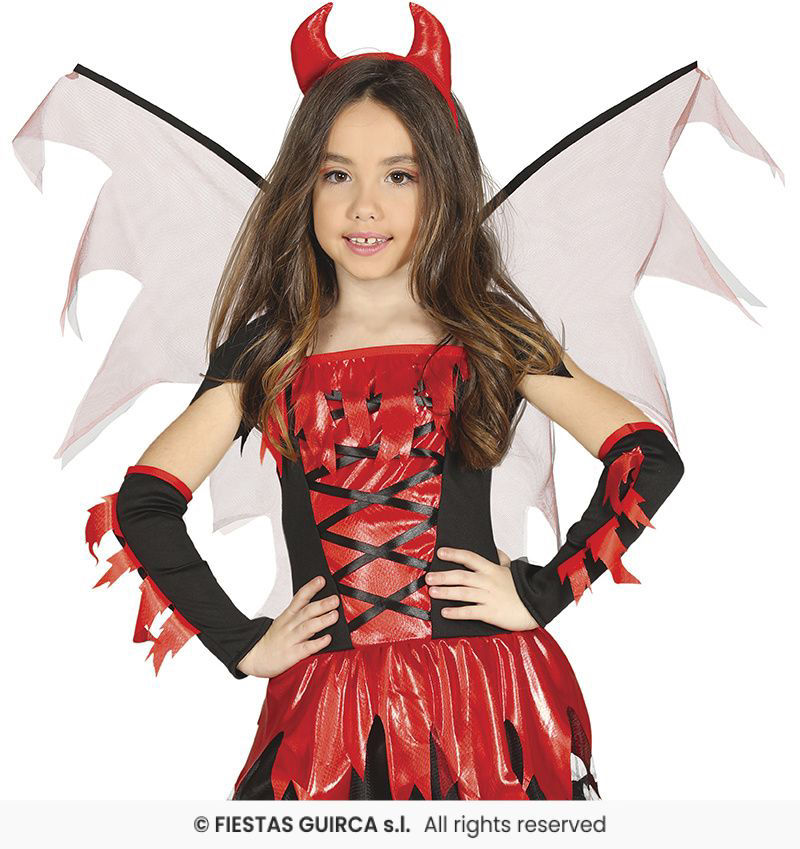 Miniatyrbilde: Fire devil Tail, Wing/s, Headband, Sleeves, Dress. 87441