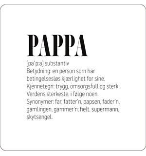 Glassbrikke 10x10cm hvit m/sort Pappa MDF