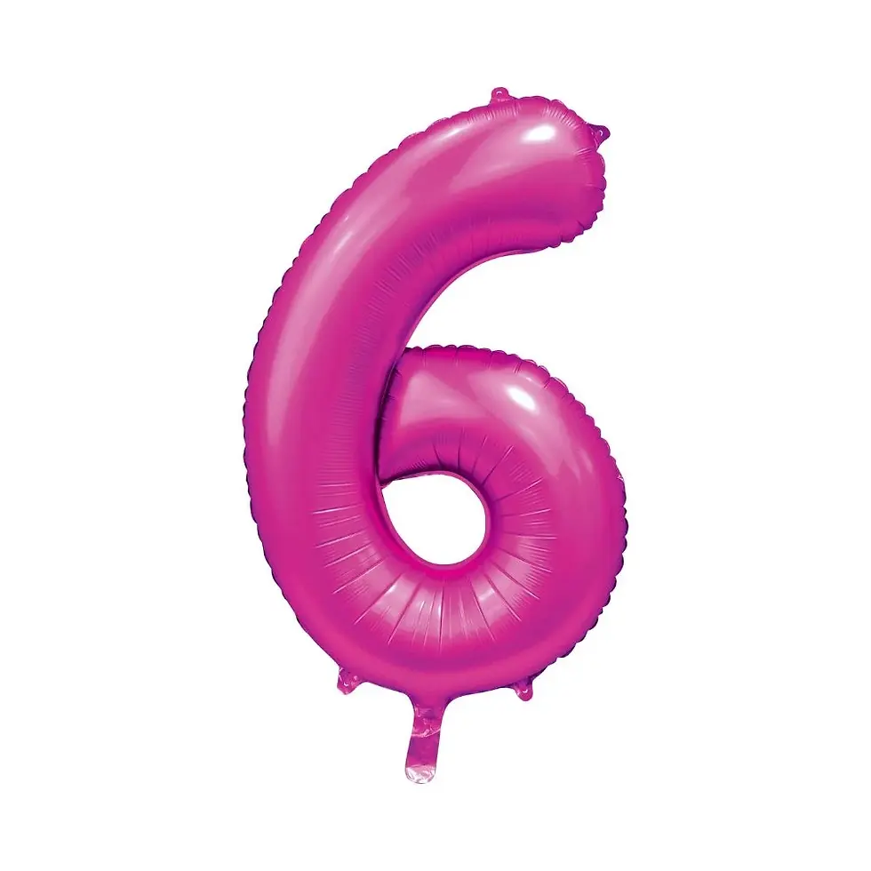 FOIL BALLOON NUMBER 6 PINK 86 CM. 64328-6