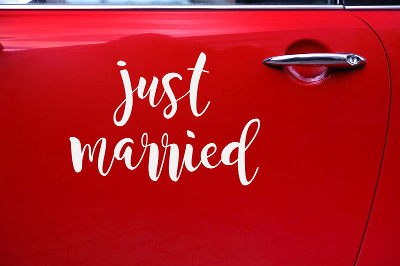 Wedding day car sticker - Just married, 33x45cm CS2-008 partydeco