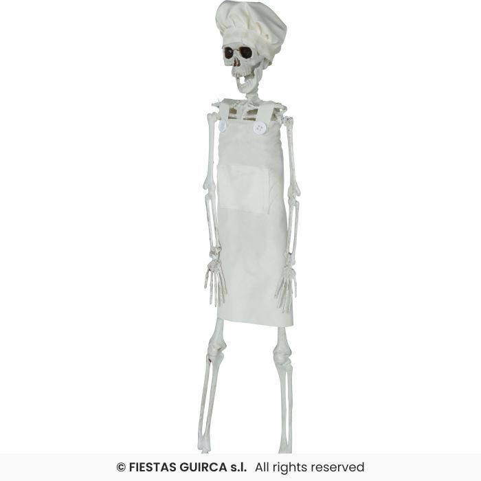 Miniatyrbilde: Hanging chef skeleton 40 cm. 29006