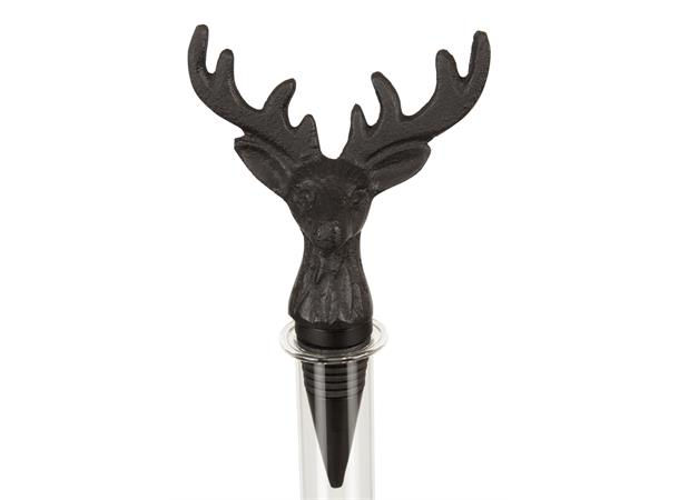 Vinkork reinsdyr sort metall 9x16cm Varenr:112858