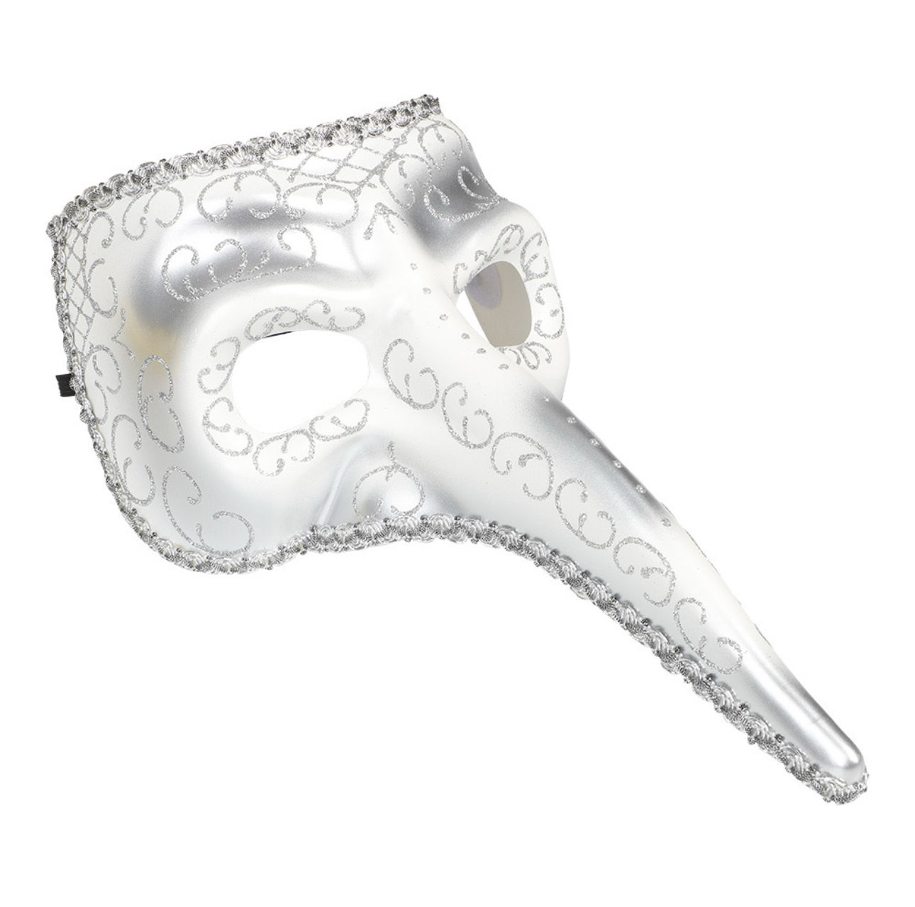  HALF MASK VENETIAN LONG NOSE SILVER 97661
