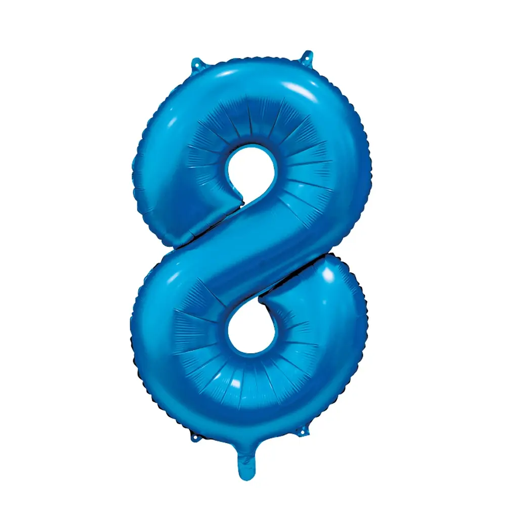 FOIL BALLOON NUMBER 8 BLUE 86 CM. 64329-8