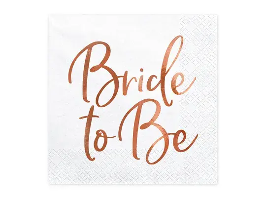 Napkins Bride to be, rose gold. SP33-76-019R Partydeco