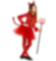 DEVIL" (leotard with feather trim, skirt with sequin tail, sequin horns) 36698