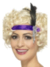 Purple Satin Charleston Headband. 48071