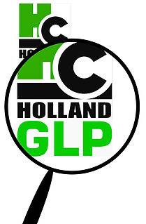 GLP up close. A magnifying glass over the Holland Clinic GLP-1 Logo.