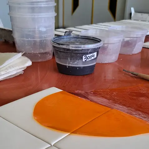 Tile, Azulejo panel, interior design, André Trafic, handmade ceramics, Viúva Lamego, Neo-traditional.