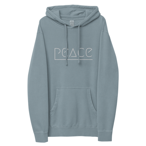 Peace Unisex Embroidered Pigment-Dyed Hoodie | VoiceClub