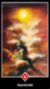 Uma carta que retrata um sol atrƔs das nuvens com montanhas