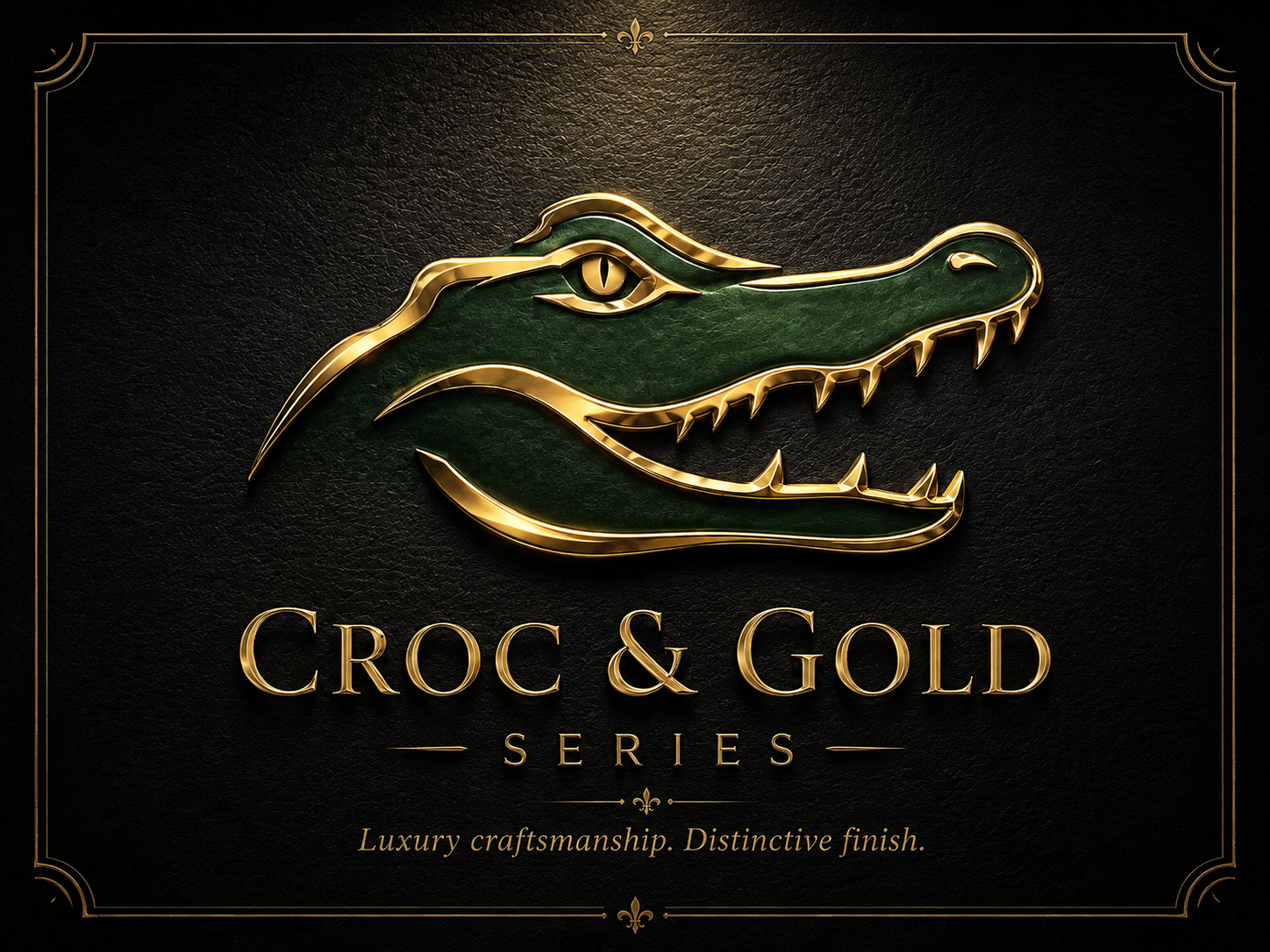 Douglas Leather - Croc & Gold/Chrome Signature Series