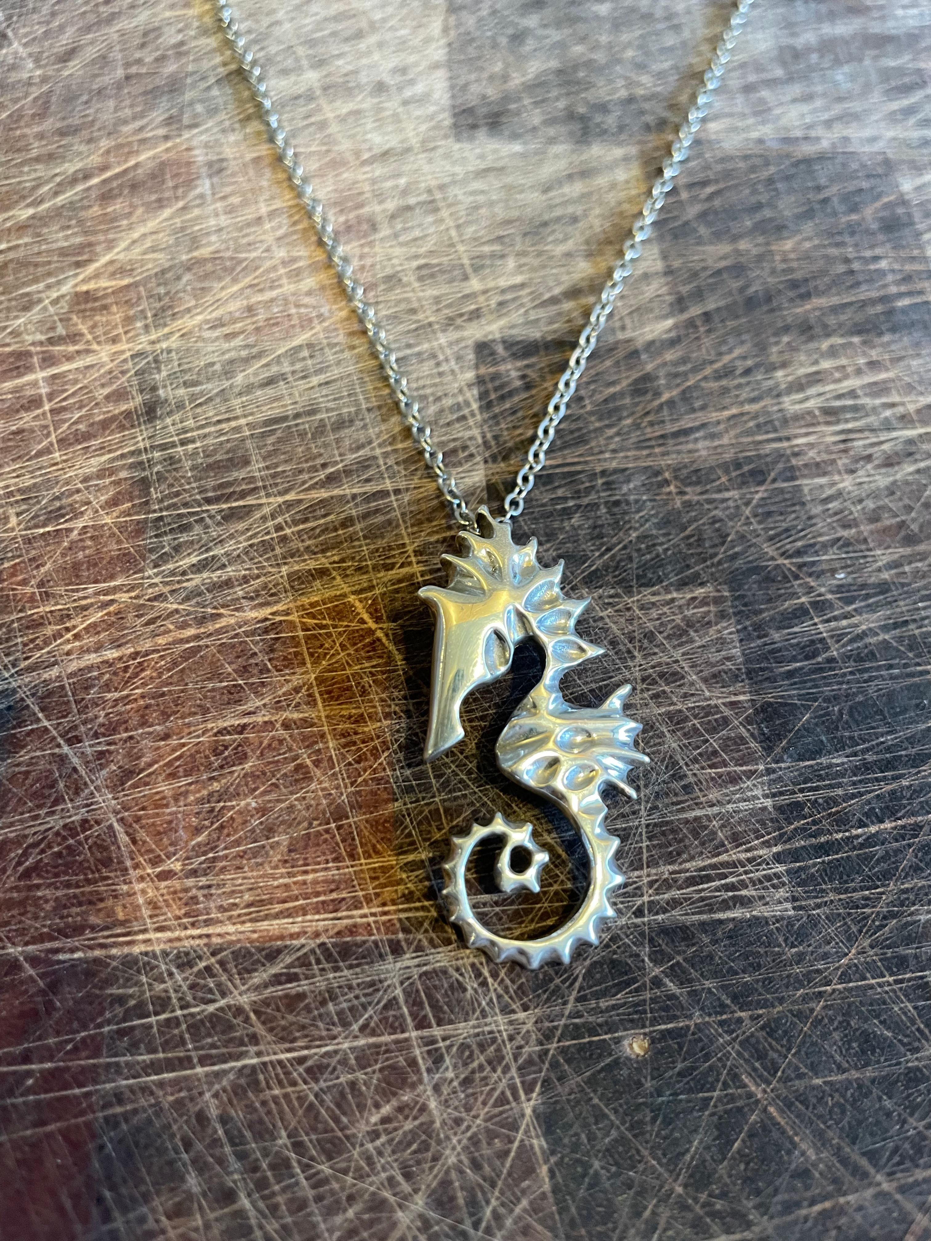 Seahorse Pendant hand carved