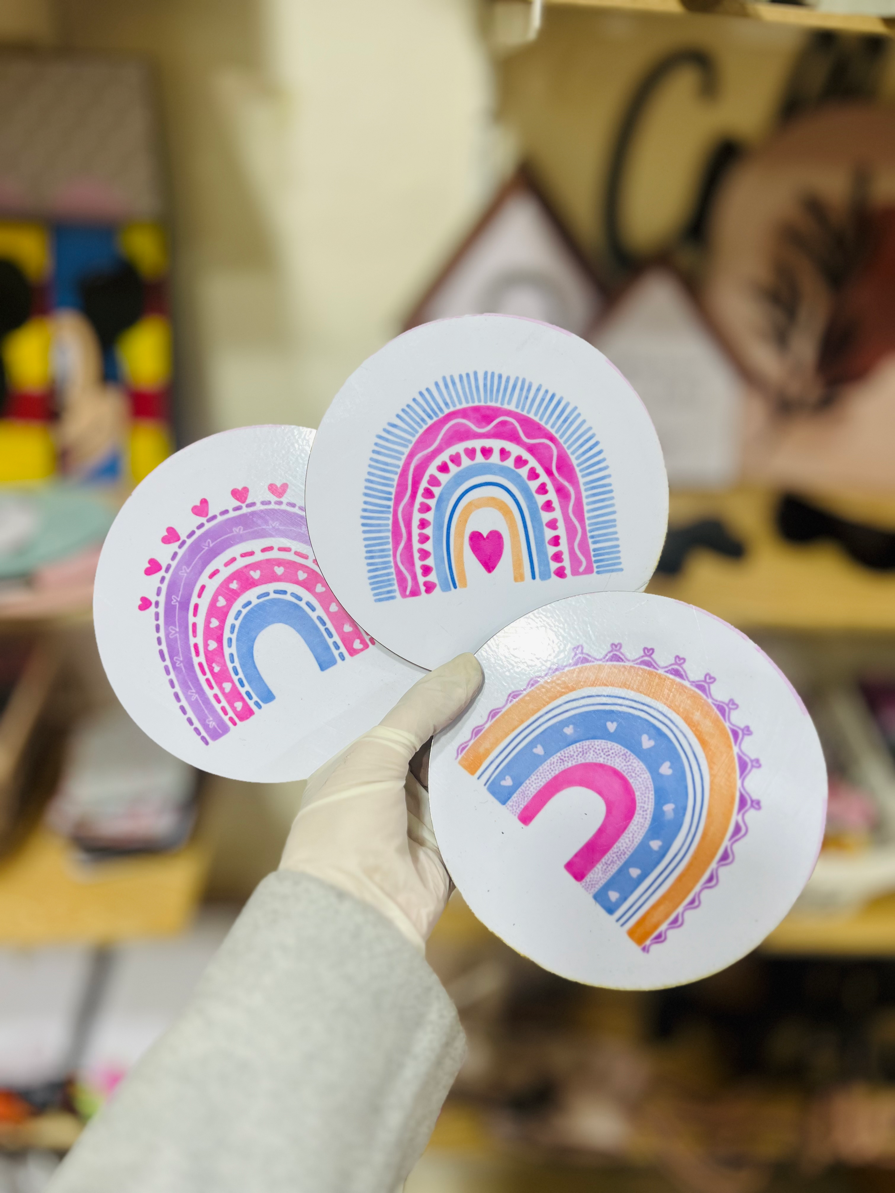 3 قطع تابلوهات دائريه لغرفه الاطفال 