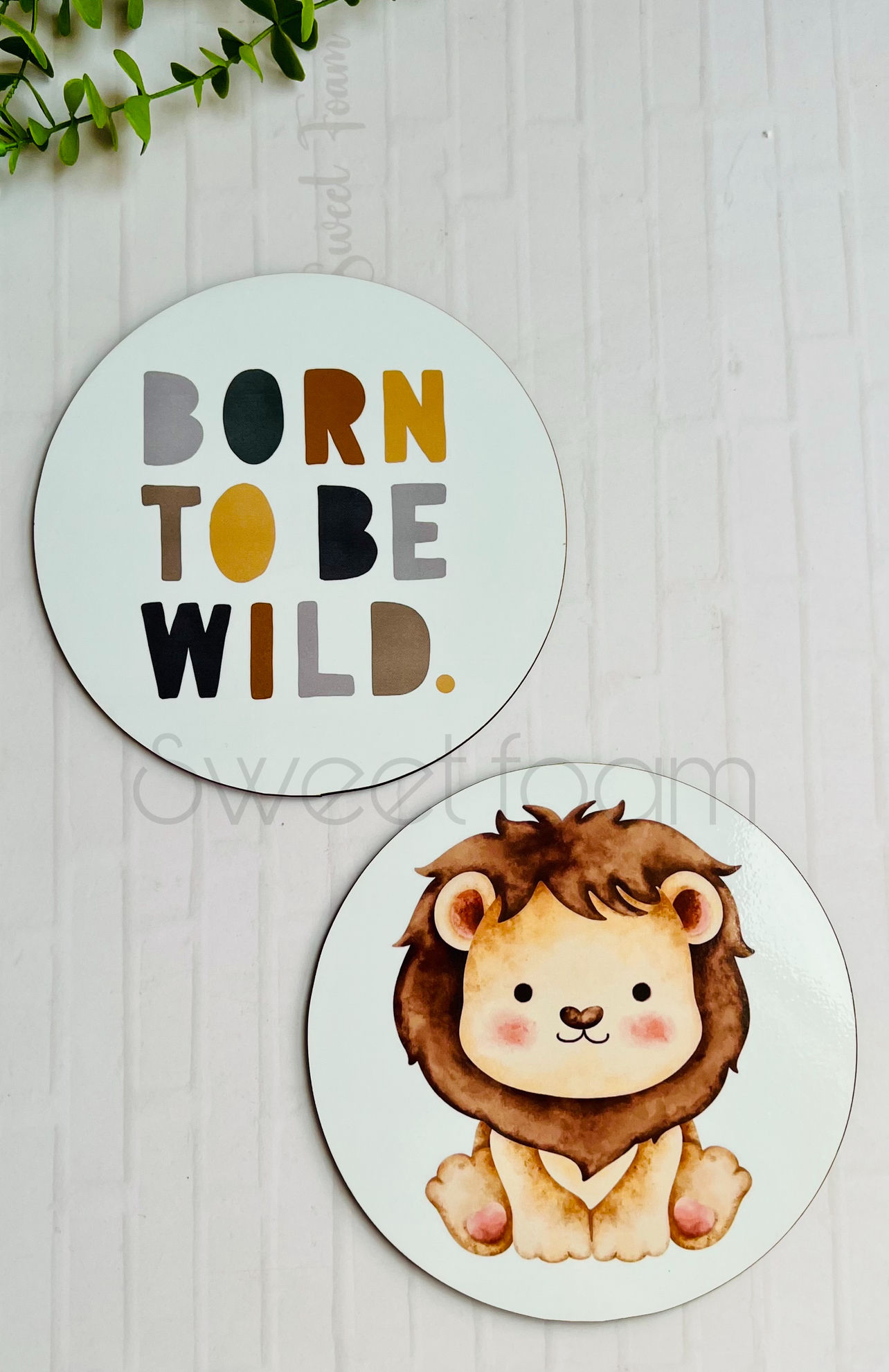 قطعتين تابلوهات دائريه لغرفه الاطفال ( ولاد )