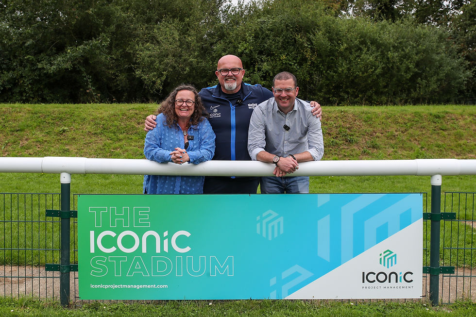 Lizzie Hewitt, Andy Cotton and Darren Hewitt announce a two-year sponsorship deal between Iconic Project Management and Binfield Football Club