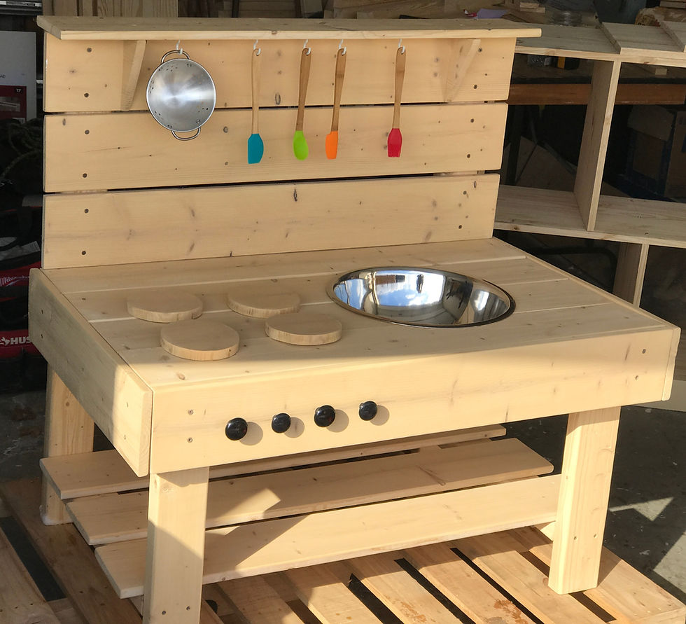 Thumbnail: Outdoor Painted Kitchen with Single Bowl