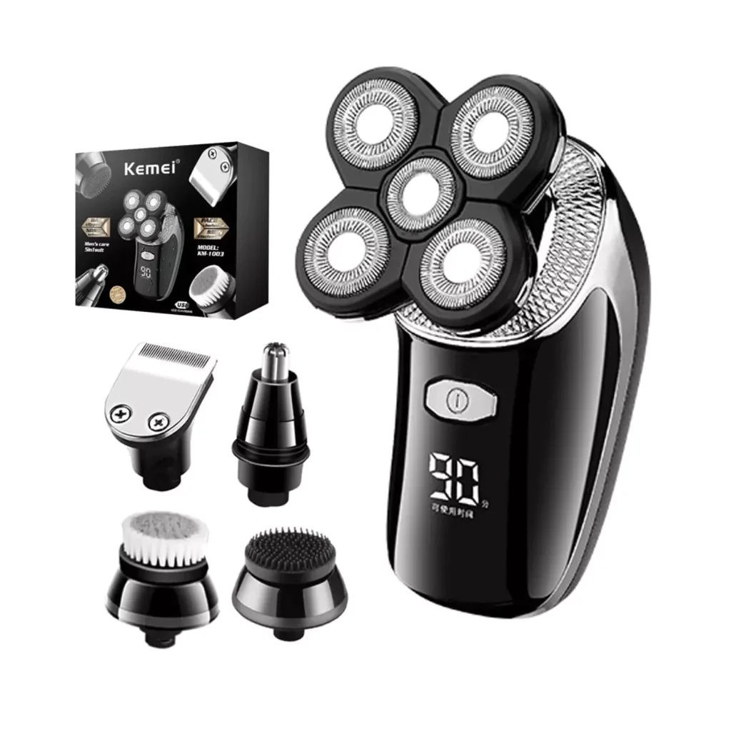 Afeitadora Recargable Kemei 5 Cabezales Trimmer