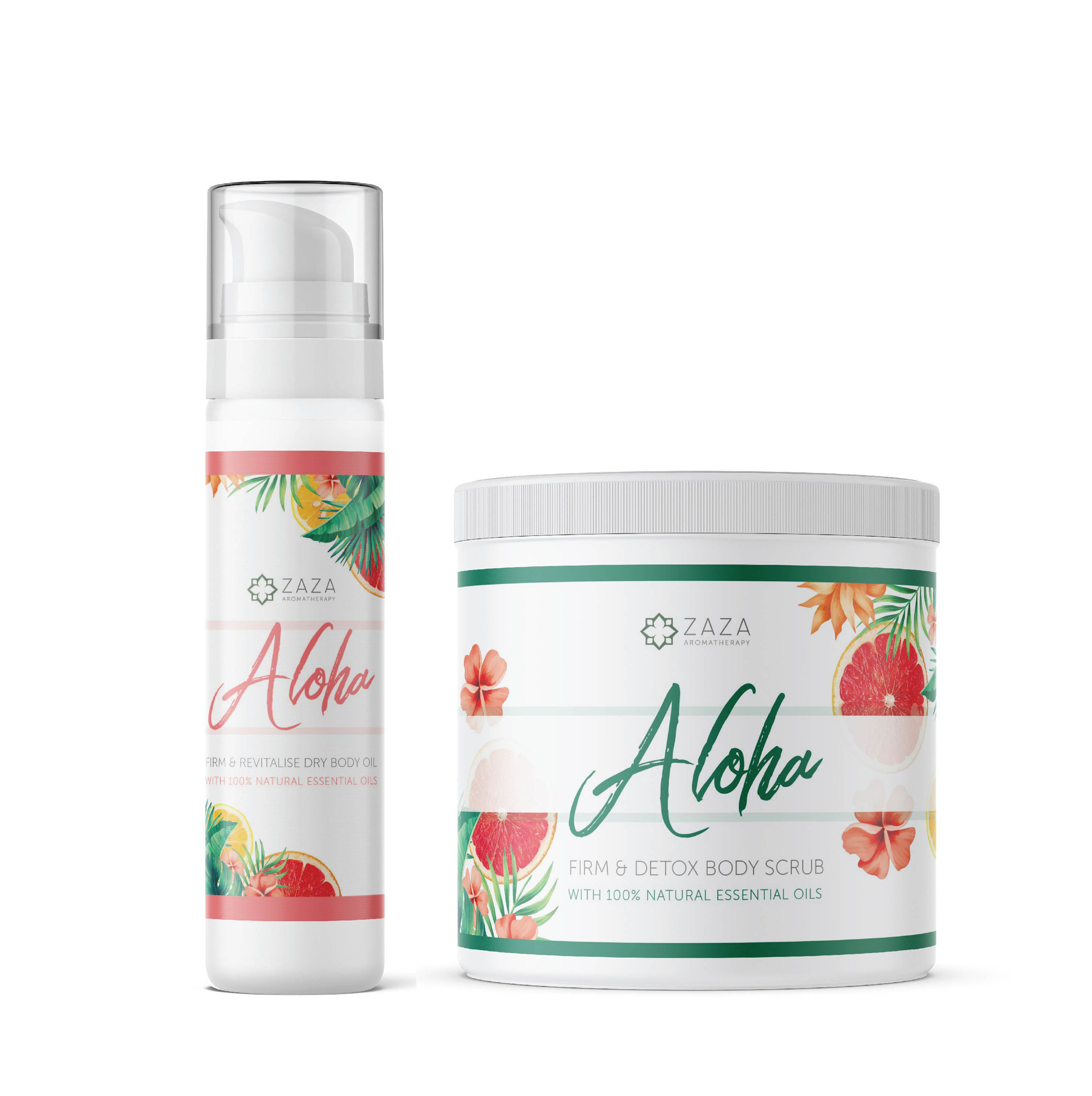 ALOHA SET: Firm & Detox Solni piling in Firm & Revitalise Suho olje