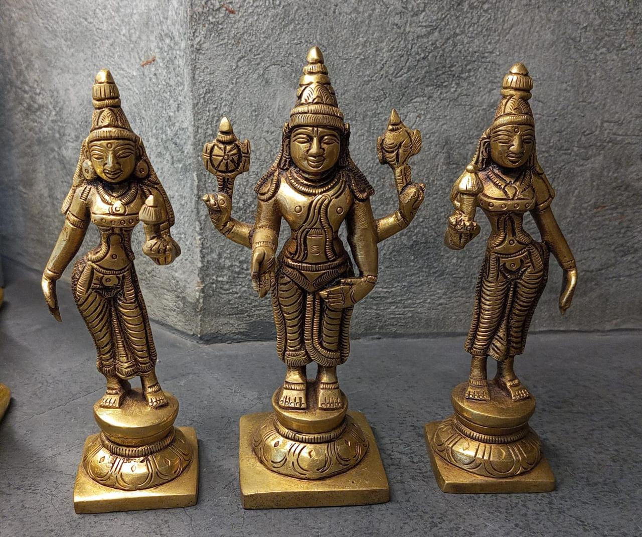 Vishnu Family Brass-5.25 Inches