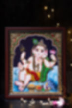 Lord Bala Ganesha Thanjavur Painting