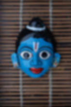 Krishna's Cheriyal Mask, Handmade And Painted By Hand