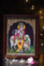 Krishna With Cow and Flute Thanjavur Painting