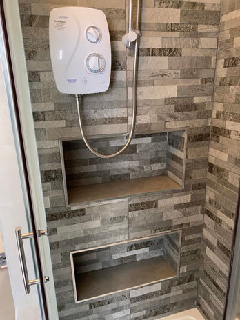 Power shower and tiles