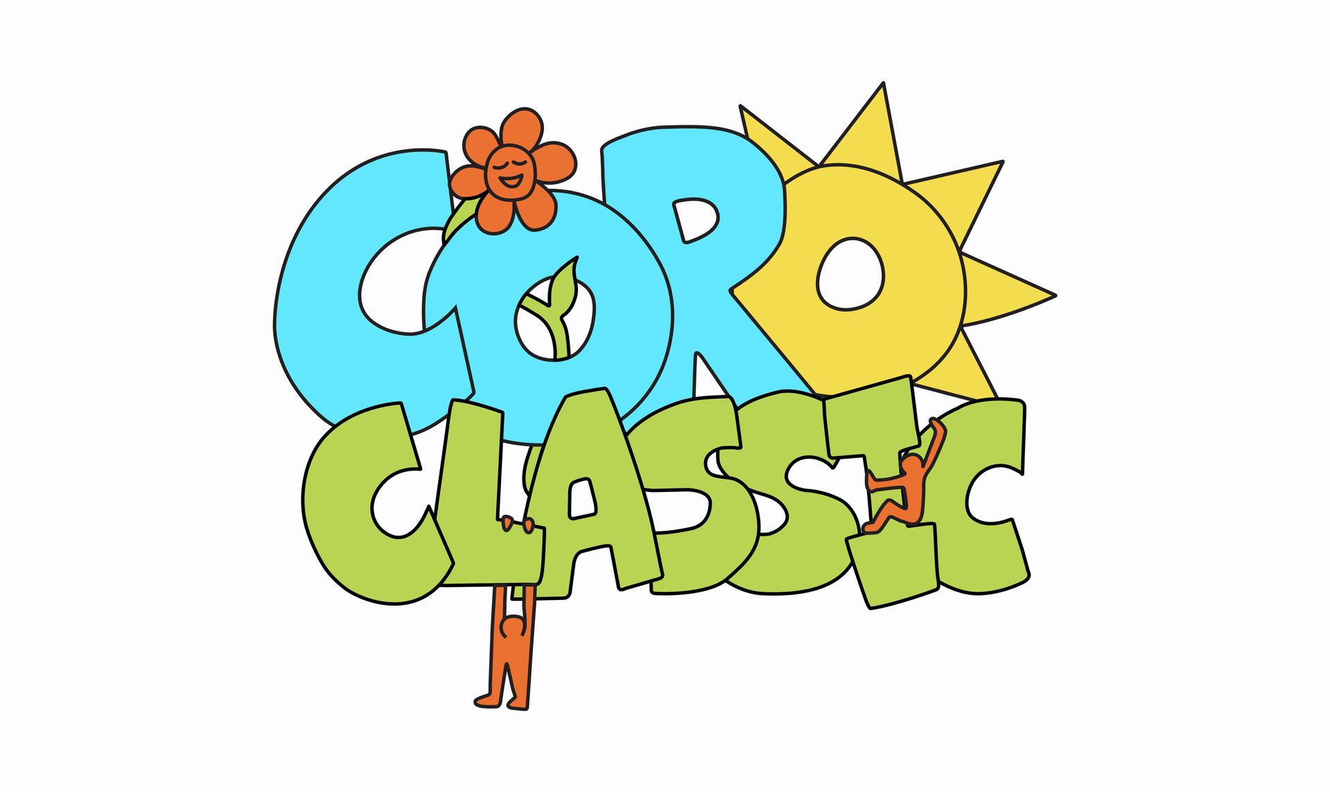 Custom illustrated logo for Coro Classic music festival with bold, colourful lettering