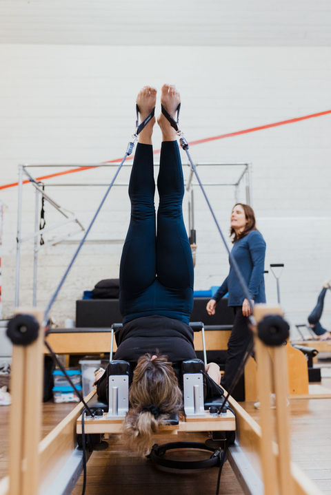 Woman doing progressive pilates