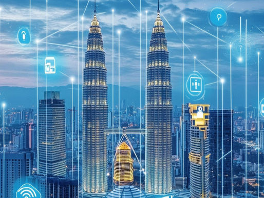 Malaysian internet user protected by NordVPN in 2025, featuring Kuala Lumpur skyline with Petronas Towers under a secure VPN shield, showcasing digital privacy and unrestricted access for Malaysian netizens